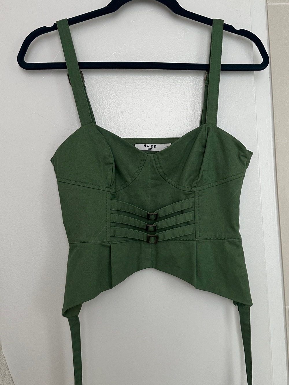 NEVER WORN NAKD Green Structured Bustier Top Size EU36